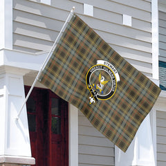 Stewart Hunting Weathered Tartan Crest House Flag