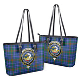 Edmonstone Tartan Crest Leather Tote Bag