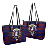 Home Modern Tartan Crest Leather Tote Bag