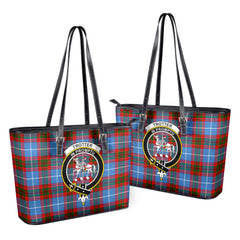 Trotter Tartan Crest Leather Tote Bag