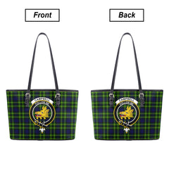 Campbell of Breadalbane Modern Tartan Crest Leather Tote Bag
