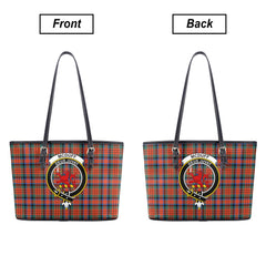 McDuff Ancient Tartan Crest Leather Tote Bag