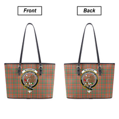 McKinnon Ancient Tartan Crest Leather Tote Bag