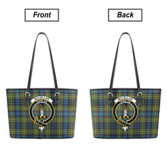 McLellan Ancient Tartan Crest Leather Tote Bag