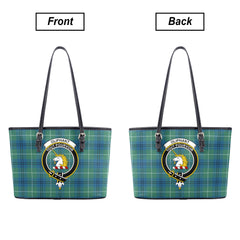 Oliphant Ancient Tartan Crest Leather Tote Bag