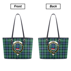 Rose Hunting Ancient Tartan Crest Leather Tote Bag