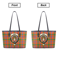 Ross Ancient Tartan Crest Leather Tote Bag