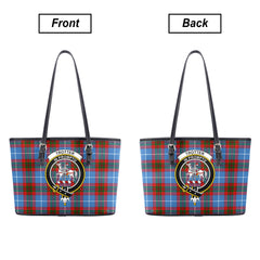 Trotter Tartan Crest Leather Tote Bag