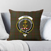 Gray Tartan Crest Pillow Cover