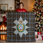 Black Watch Weathered Tartan Crest Quilt