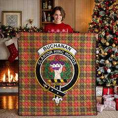 Buchanan Old Set Weathered Tartan Crest Quilt
