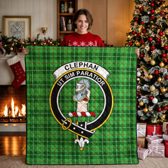 Clephan (or Clephane) Tartan Crest Quilt