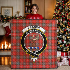 Fraser (of Lovat) Weathered Tartan Crest Quilt