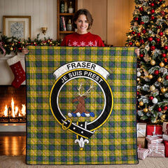 Fraser (of Lovat) Yellow Tartan Crest Quilt