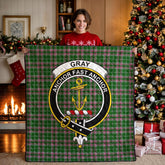 Gray Hunting Tartan Crest Quilt