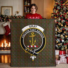 Gray Tartan Crest Quilt