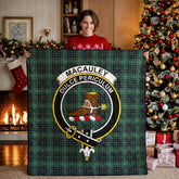 MacAuley Hunting Ancient Tartan Crest Quilt