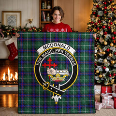 McDonald of the Isles Hunting Modern Tartan Crest Quilt