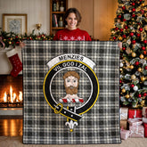 Menzies Black - White Ancient Tartan Crest Quilt