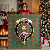 Menzies Green Ancient Tartan Crest Quilt