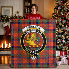 Nicolson Ancient Old Tartan Crest Quilt