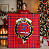 Rose Modern Tartan Crest Quilt