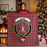 Shaw Red Modern Tartan Crest Quilt