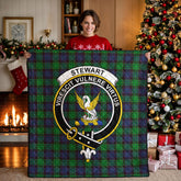 Stewart Old Modern Tartan Crest Quilt