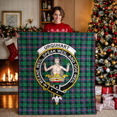 Urquhart Broad Red Ancient Tartan Crest Quilt