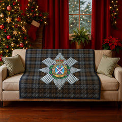 Black Watch Weathered Tartan Crest Quilt