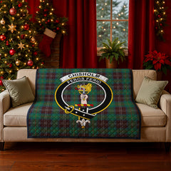 Chisholm Hunting Ancient Tartan Crest Quilt