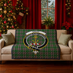 Gray Hunting Tartan Crest Quilt