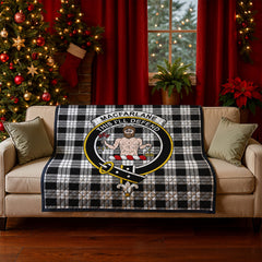 MacFarlane Black - White Tartan Crest Quilt