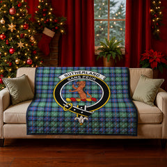Sutherland Old Ancient Tartan Crest Quilt