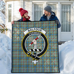 Balfour Blue Tartan Crest Quilt