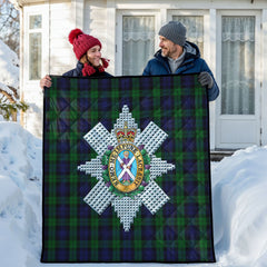 Black Watch Tartan Crest Quilt