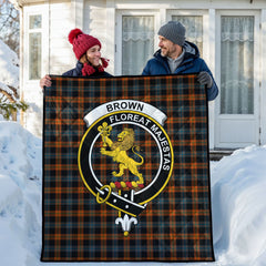 Brown Ancient Tartan Crest Quilt