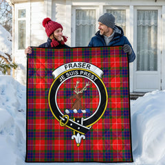 Fraser (of Lovat) Modern Tartan Crest Quilt