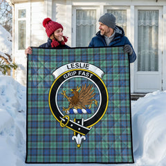 Leslie Hunting Ancient Tartan Crest Quilt