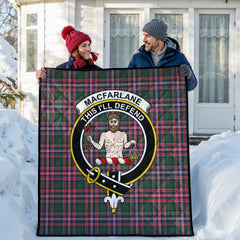 MacFarlane Hunting Modern Tartan Crest Quilt