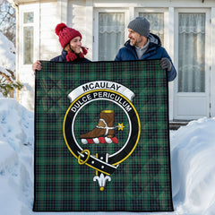 McAulay Hunting Ancient Tartan Crest Quilt