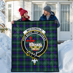 McDonald of the Isles Hunting Modern Tartan Crest Quilt
