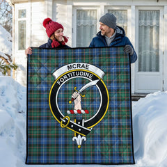 McRae Hunting Ancient Tartan Crest Quilt