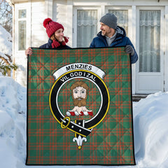 Menzies Green Ancient Tartan Crest Quilt