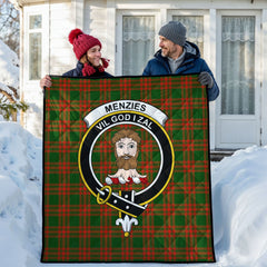Menzies Green Modern Tartan Crest Quilt