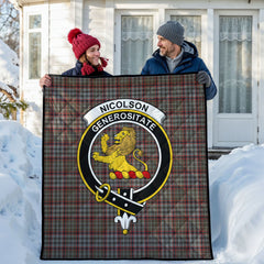 Nicolson Hunting Weathered Tartan Crest Quilt