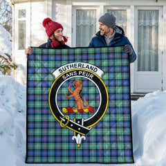 Sutherland Old Ancient Tartan Crest Quilt