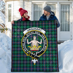 Urquhart Broad Red Ancient Tartan Crest Quilt