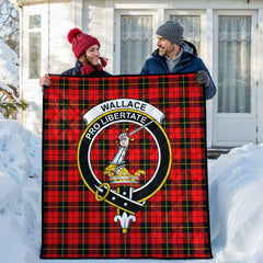 Wallace Hunting Red Tartan Crest Quilt