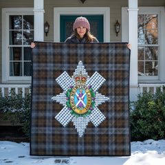 Black Watch Weathered Tartan Crest Quilt